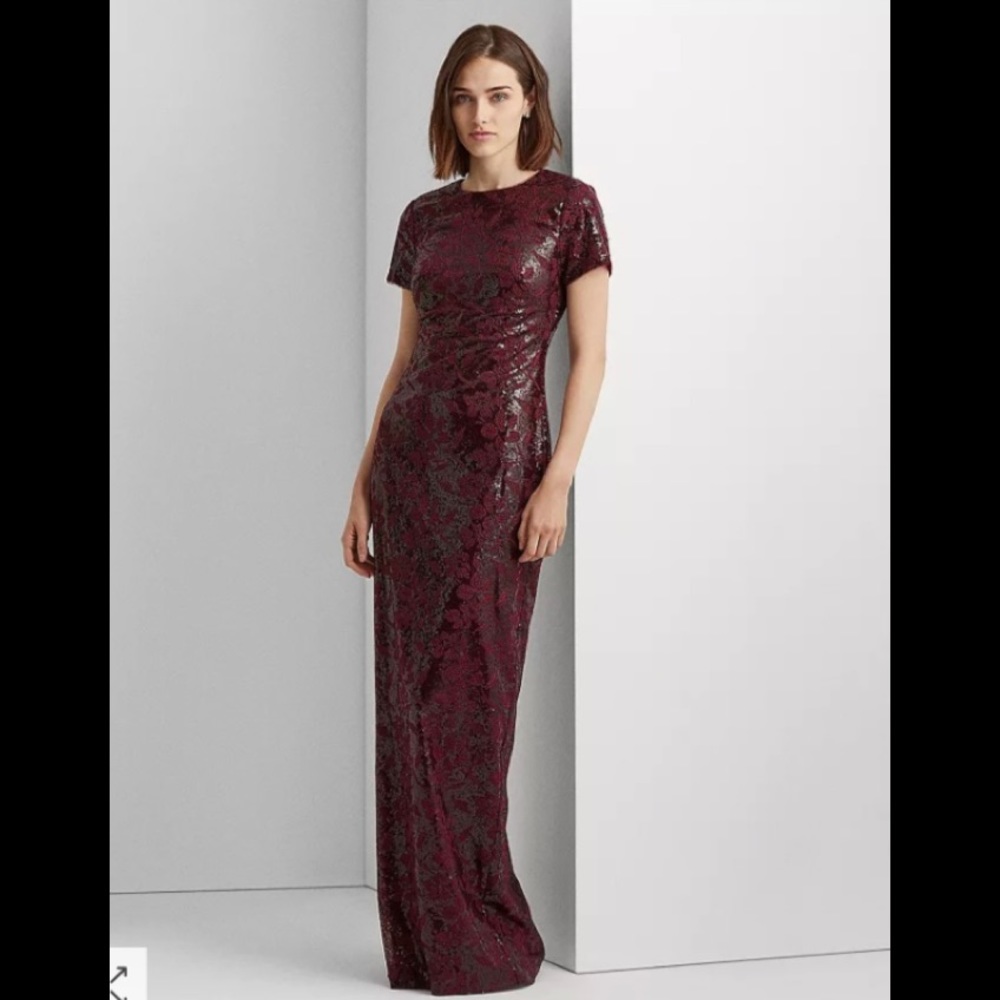 Ralph Lauren full sequin column evening gown